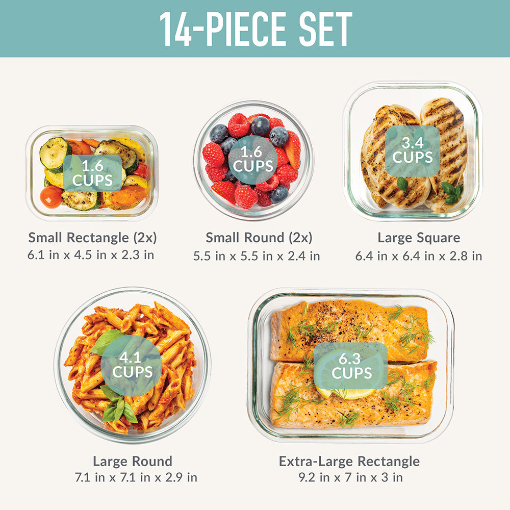 Bentgo Glass Leak-Proof Food Storage Set (14-Piece)